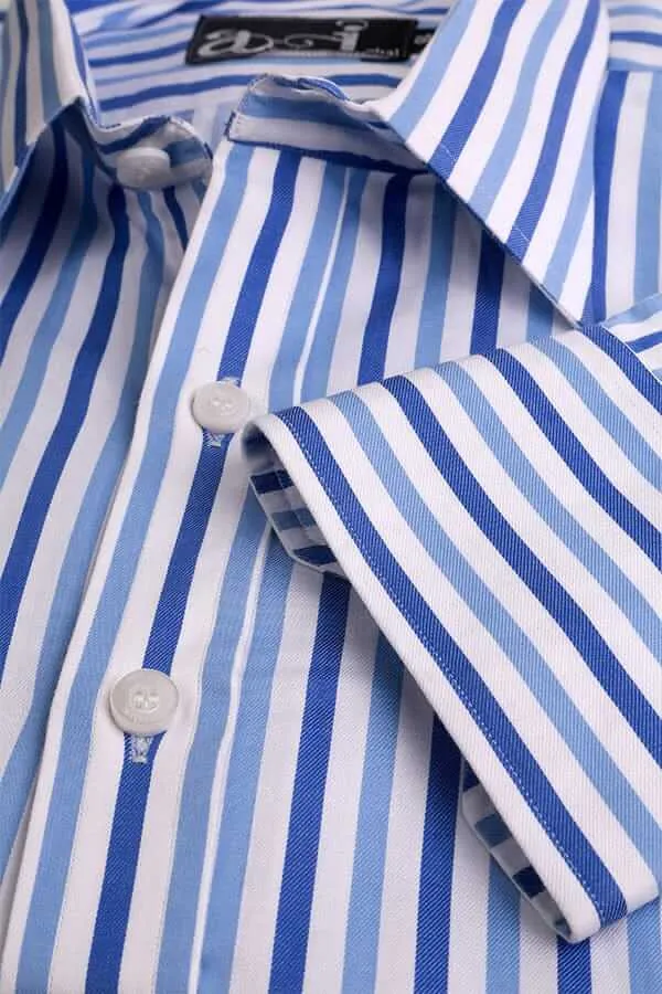 Duo Colored Blue Stripes Formal Shirt