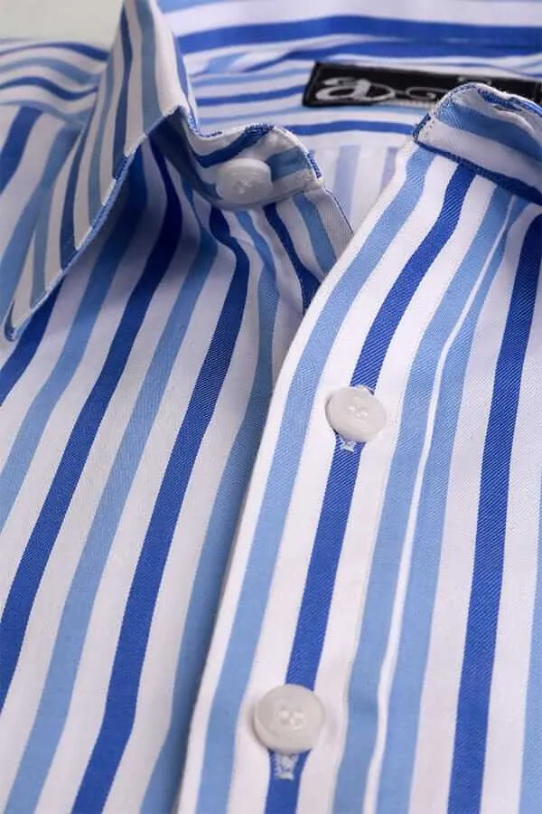 Duo Colored Blue Stripes Formal Shirt