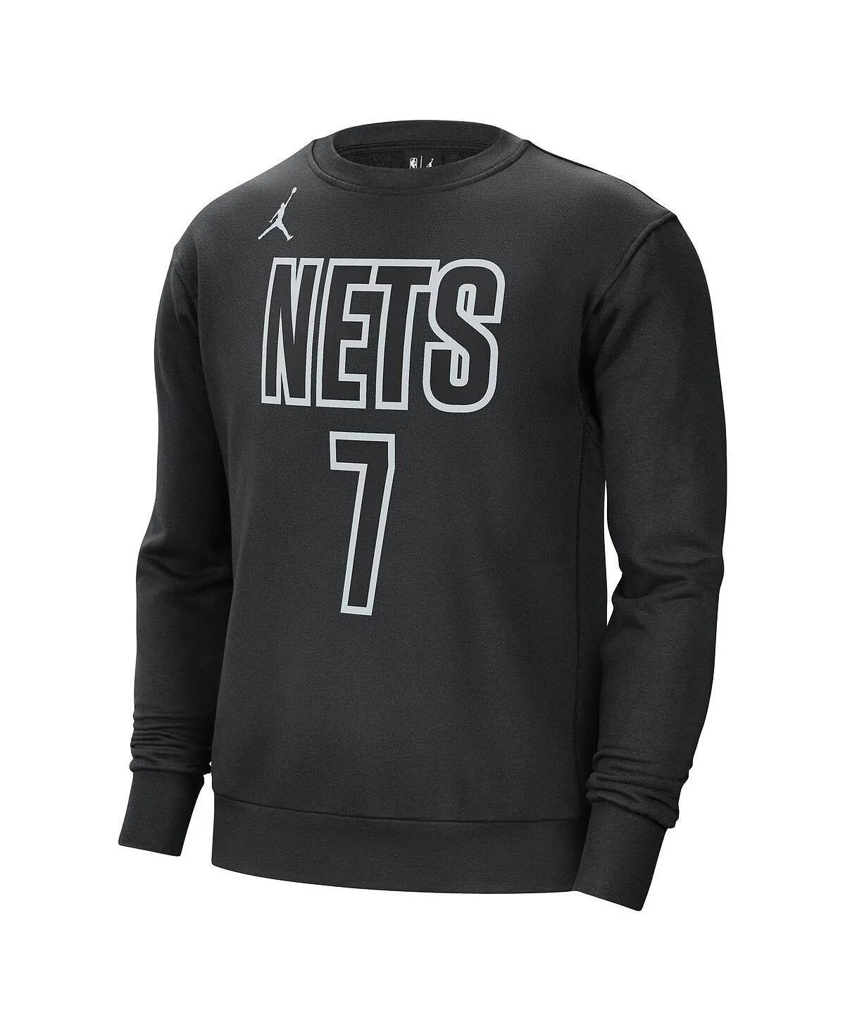 Men's brand sweatshirt kevin durant black brooklyn nets with name and number Jordan, black