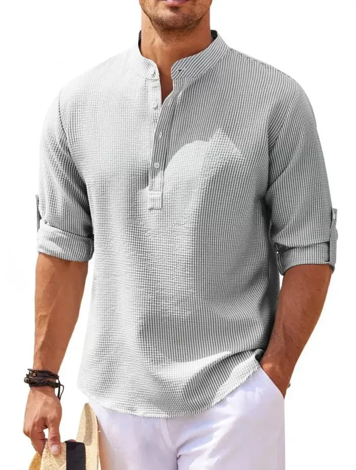 Men's Long-Sleeved Casual Cotton Linen Shirt [S-5XL]