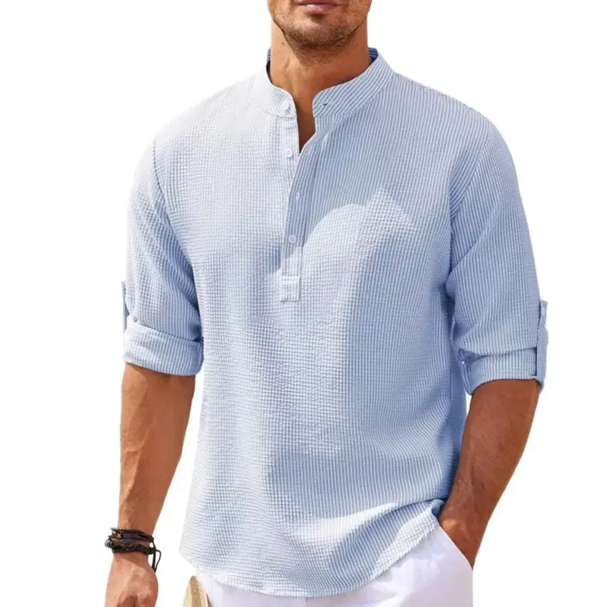 Men's Long-Sleeved Casual Cotton Linen Shirt [S-5XL]