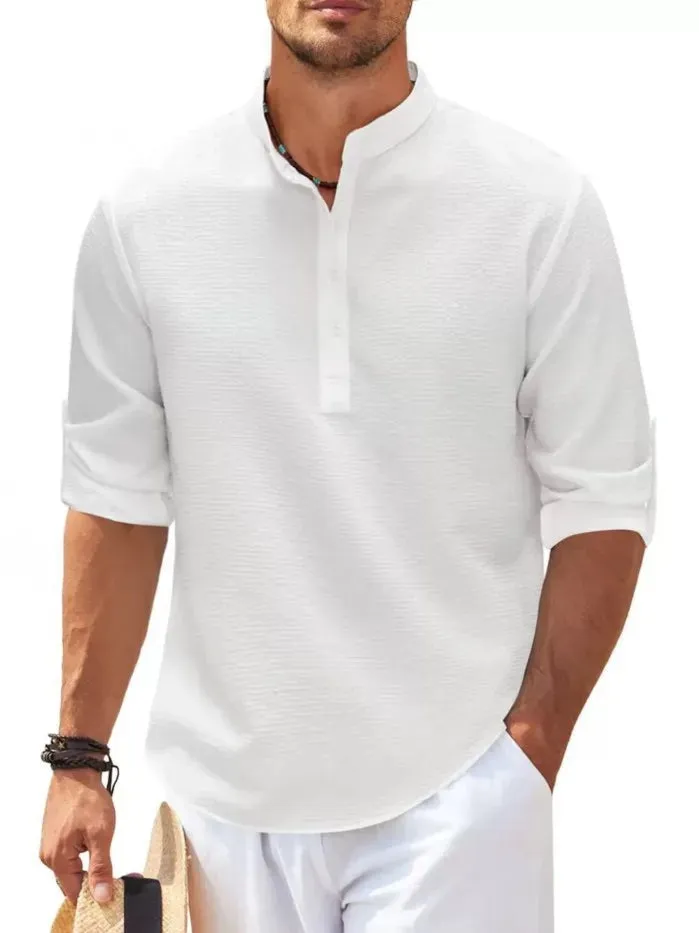 Men's Long-Sleeved Casual Cotton Linen Shirt [S-5XL]