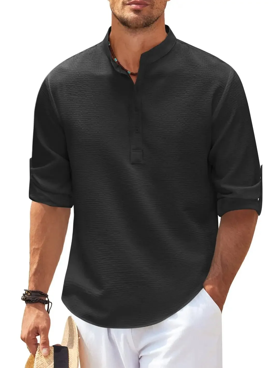 Men's Long-Sleeved Casual Cotton Linen Shirt [S-5XL]