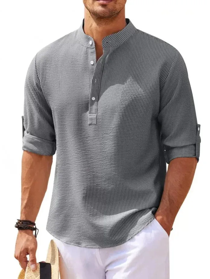 Men's Long-Sleeved Casual Cotton Linen Shirt [S-5XL]