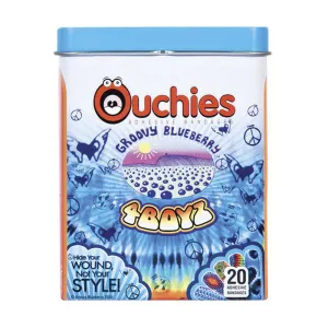 Ouchies 31871 Groovy Blueberry Bandages 4 Boyz, Box of 20